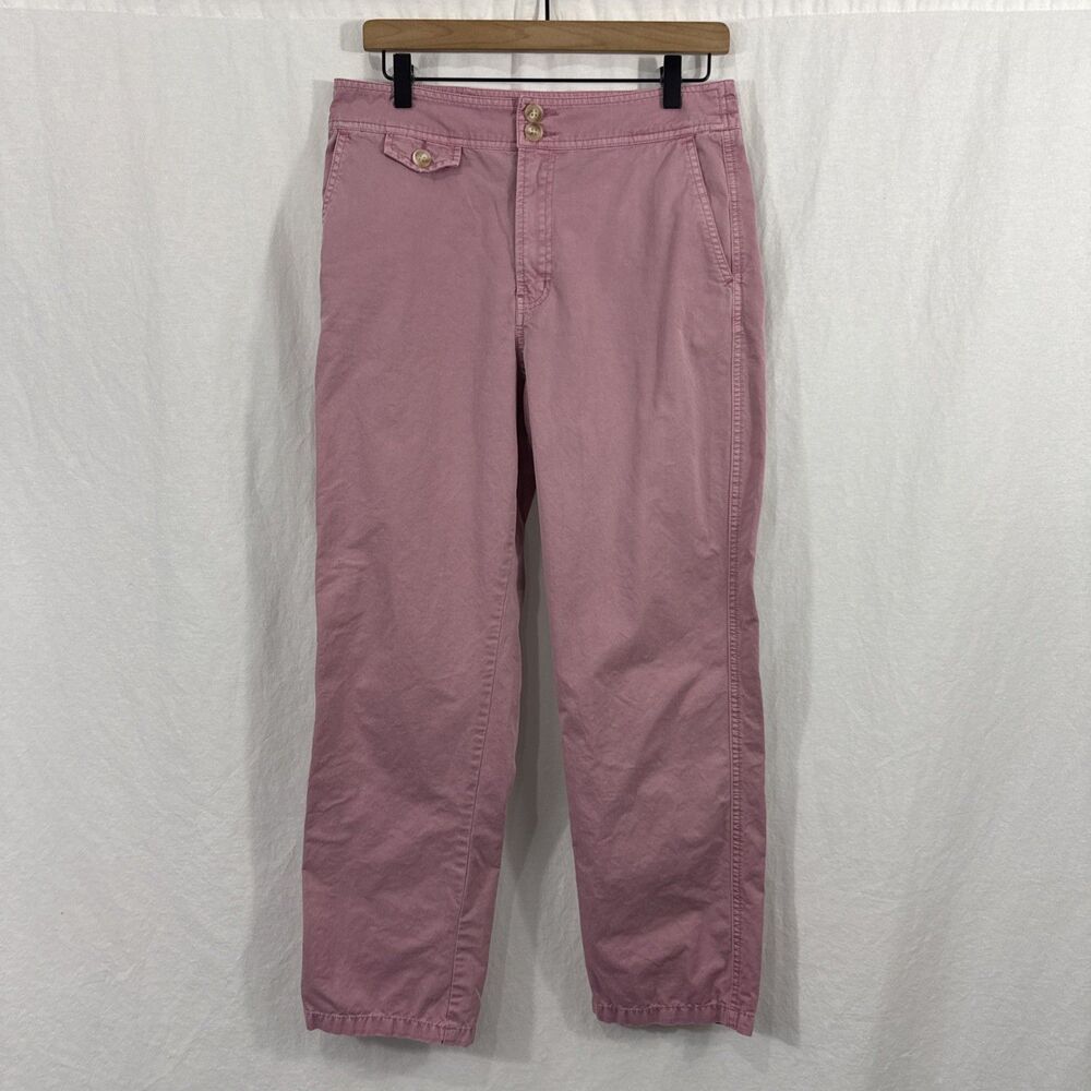 Sundance Pink 100% Cotton Chino Trouser Pants Womens Sz 4 Beach Casual Resort